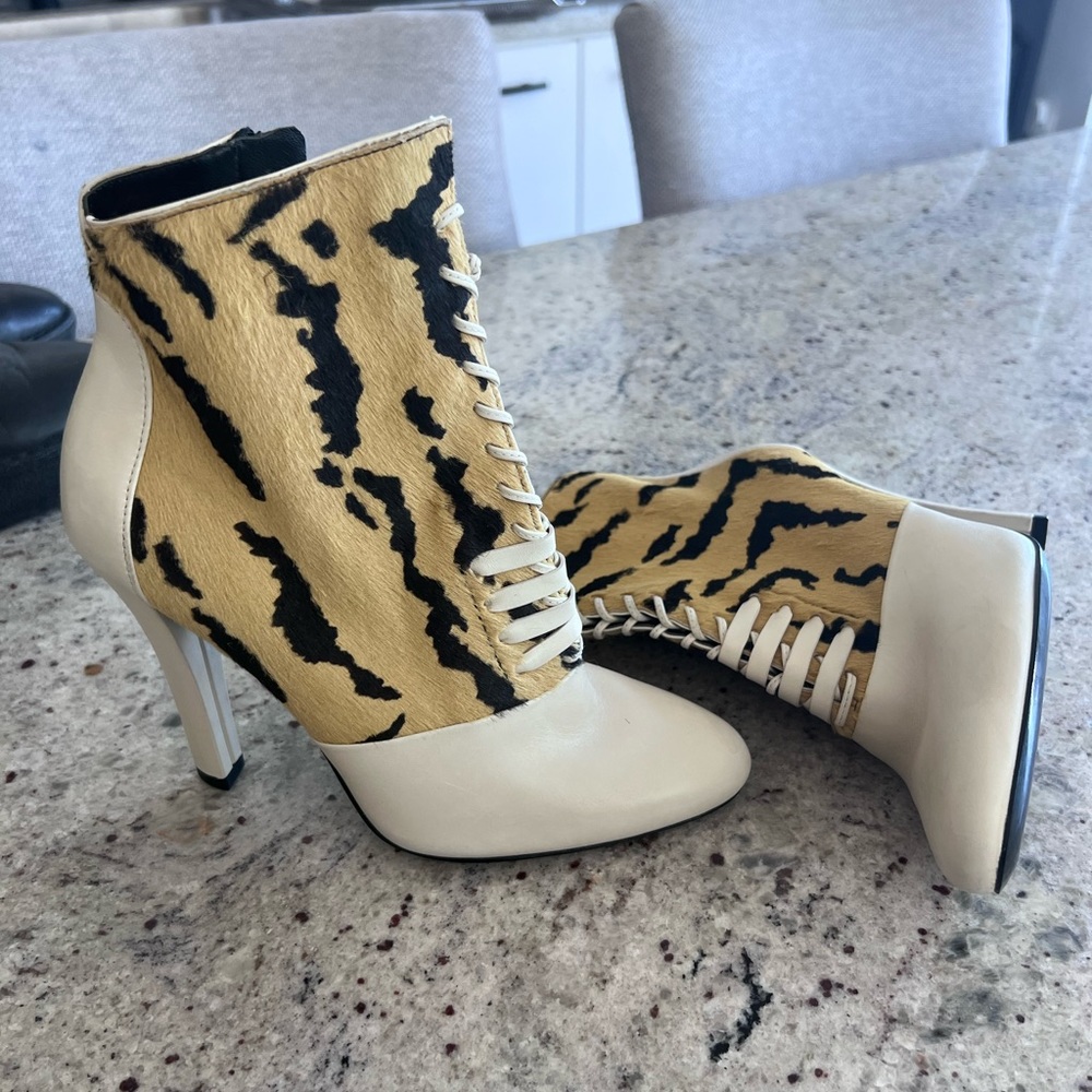 3.1 Phillip Lim horse hair zebra ankle boot